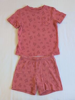 Baby Gap Cotton Shorts & T-shirt Matching Set 5T Terracotta Cactus Play